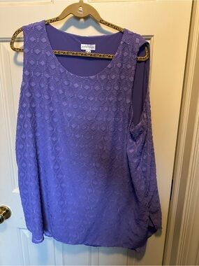 Susan Graver Lavender Textured Cold-Shoulder Tunic